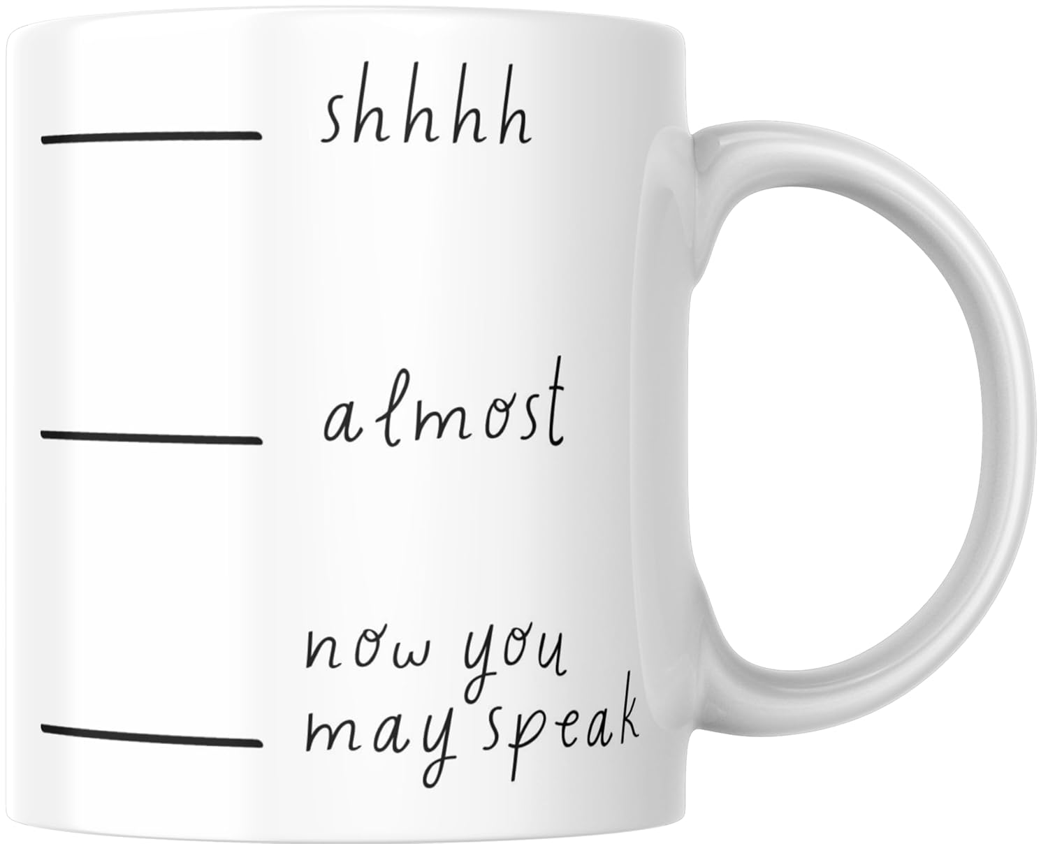 Rosa Mystica Ceramic Mug with Shhhh Quote Set of 1 to Gift for Her, Best Friends, Gift for Him, White Ceramic Mugs- 300 ml