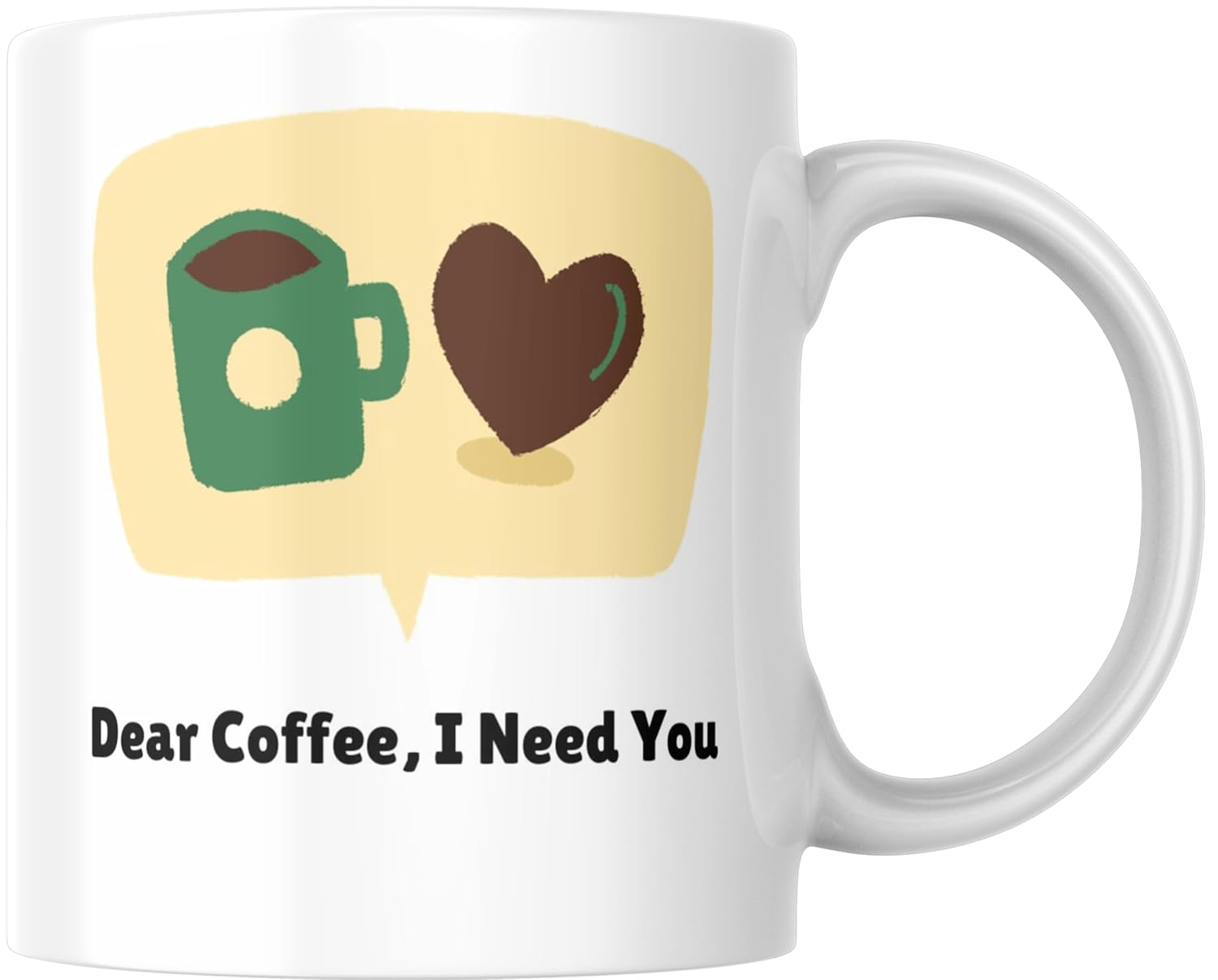 Rosa Mystica Ceramic Mug with I Need You Quote Set of 1 to Gift for Her, Best Friends, Gift for Him, White Ceramic Mugs- 300 ml