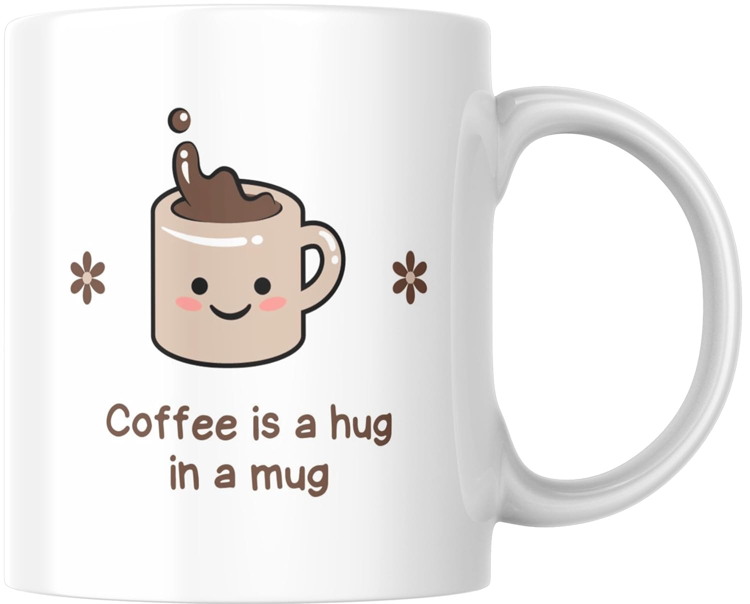 Rosa Mystica Glossy Printed Coffee Mug/Cup for Tea Coffee Lovers in Cute Coffee Print Ceramic Mug 300 ml - White