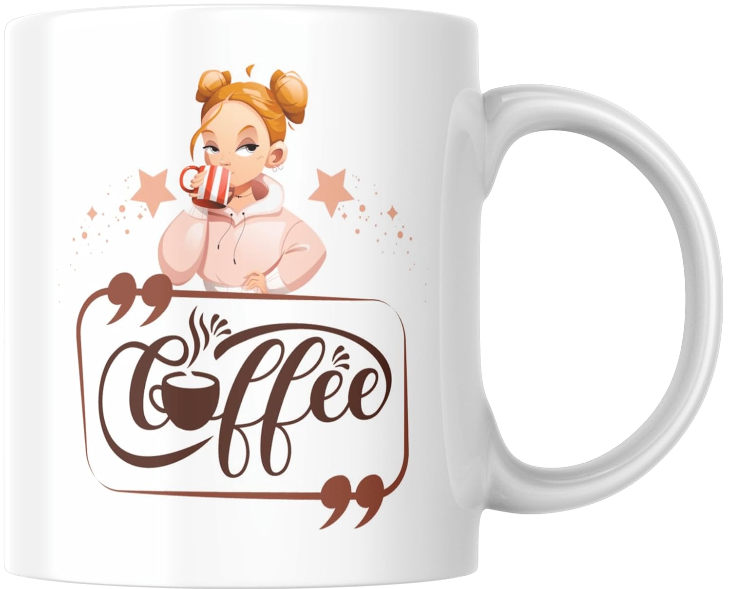 Rosa Mystica Designer Printed Coffee Mug/Cup for Daily Use Gift for Her White Ceramic Mug - 300 ml