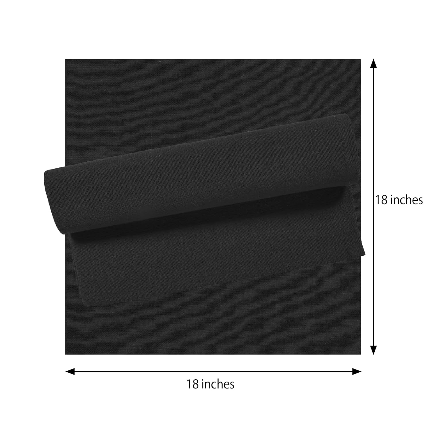 Rosa Mystica Cloth Napkins 18x18 Inches, 85% Cotton 15% Linen Dinner Napkins with Hemmed Edges, Washable Napkins Ideal for Parties, Weddings and Dinners (Black, Pack of 6)