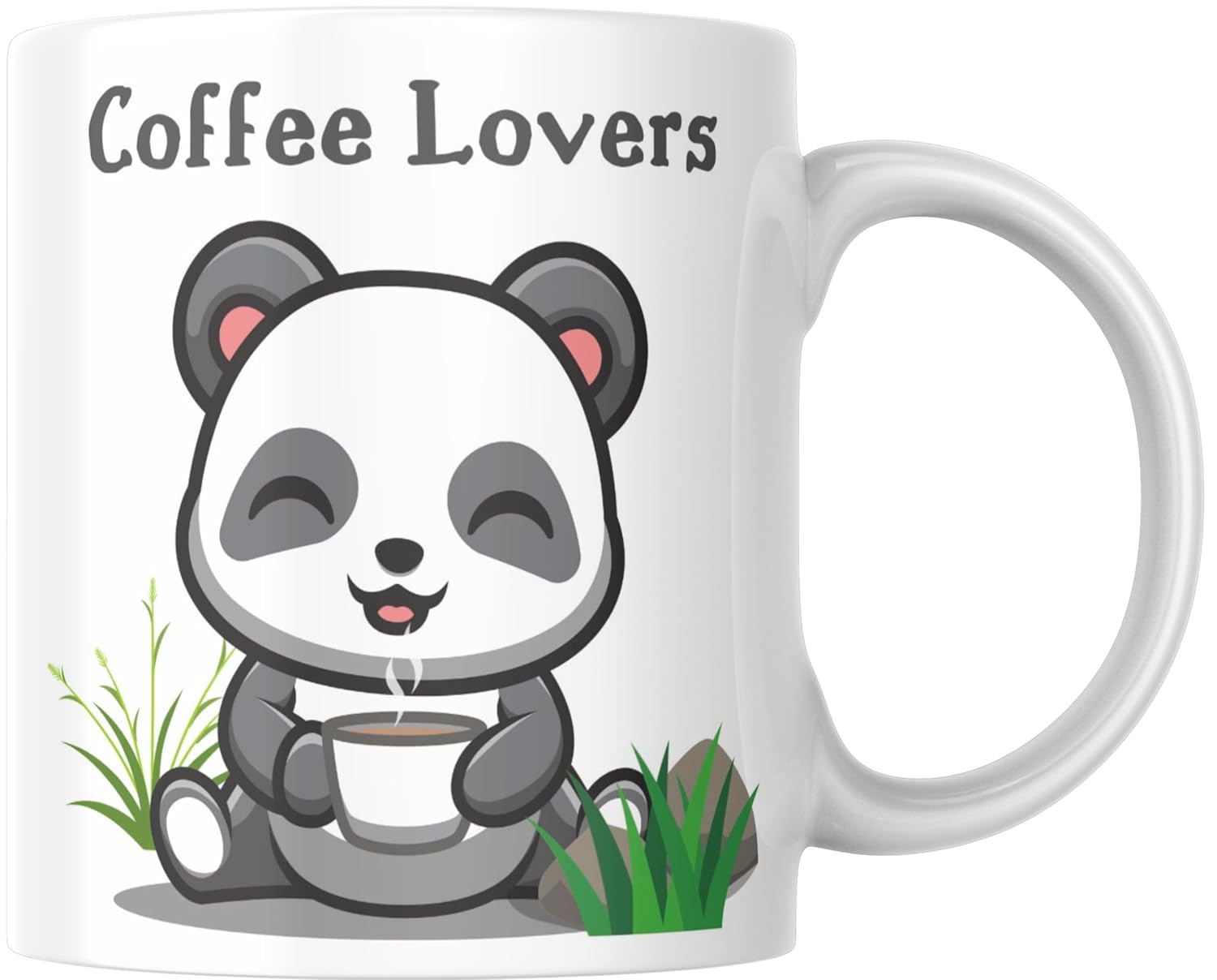 Rosa Mystica Glossy Printed Coffee Mug/Cup for Tea Coffee Lovers in Cute Coffee Lover Panda Print Ceramic Mug 300 ml - White