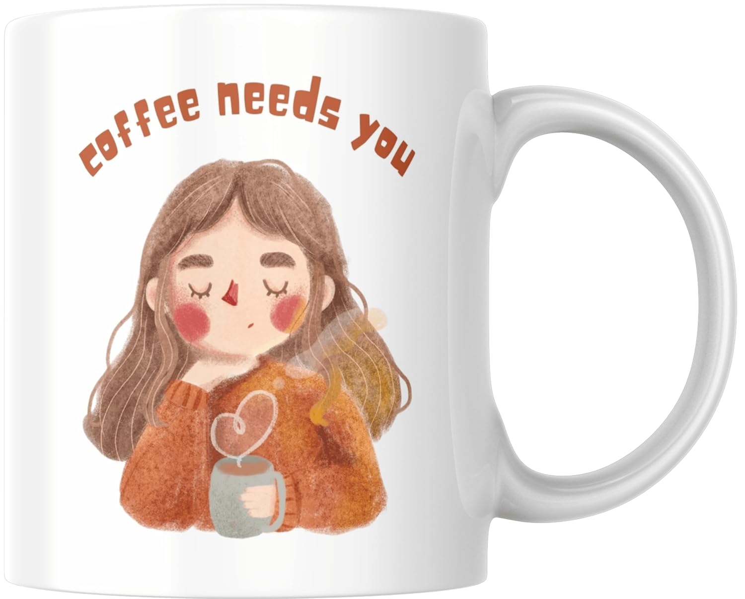Rosa Mystica Ceramic Mug with Coffee Needs You Quote Set of 1 to Gift for Her, Best Friends, Gift for Him, White Ceramic Mugs- 300 ml