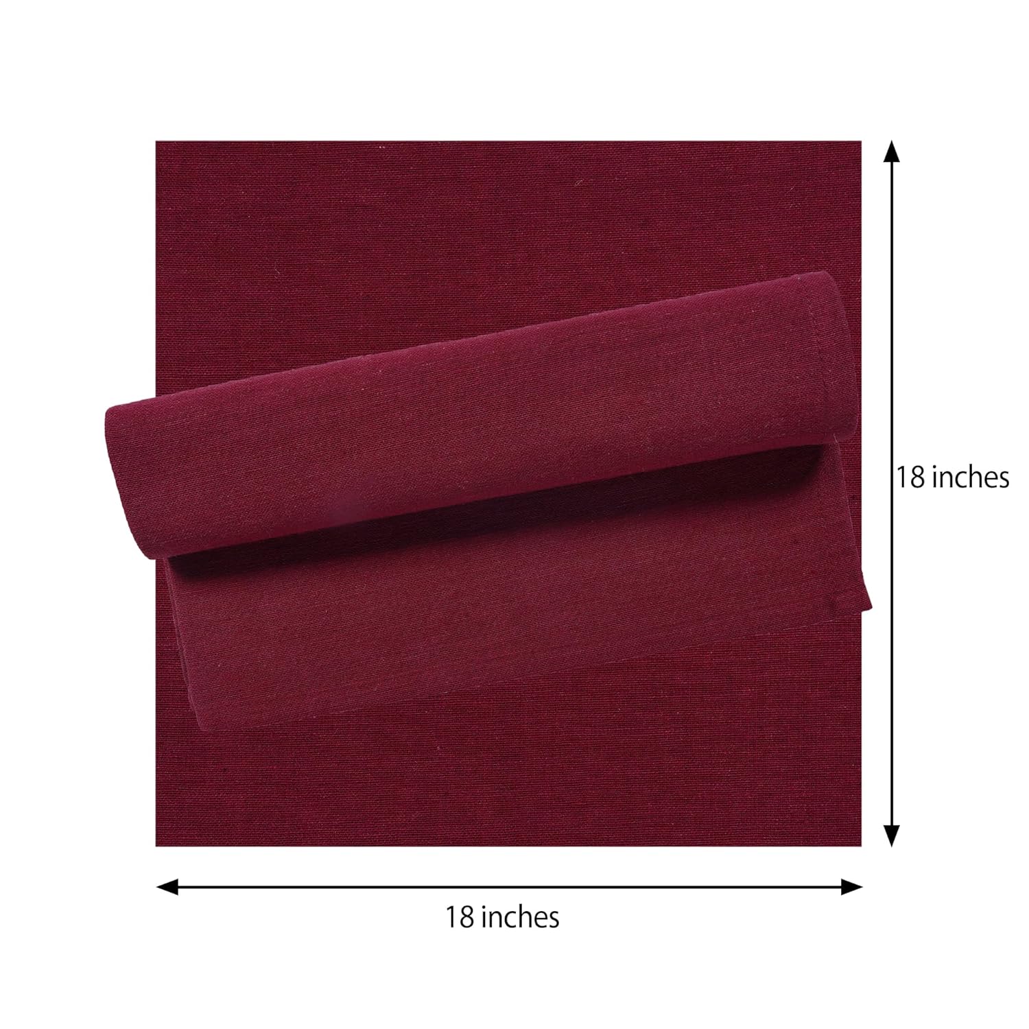 Rosa Mystica Cloth Napkins 18x18 Inches, 85% Cotton 15% Linen Dinner Napkins with Hemmed Edges, Washable Napkins Ideal for Parties, Weddings and Dinners (Burgundy, Pack of 6)