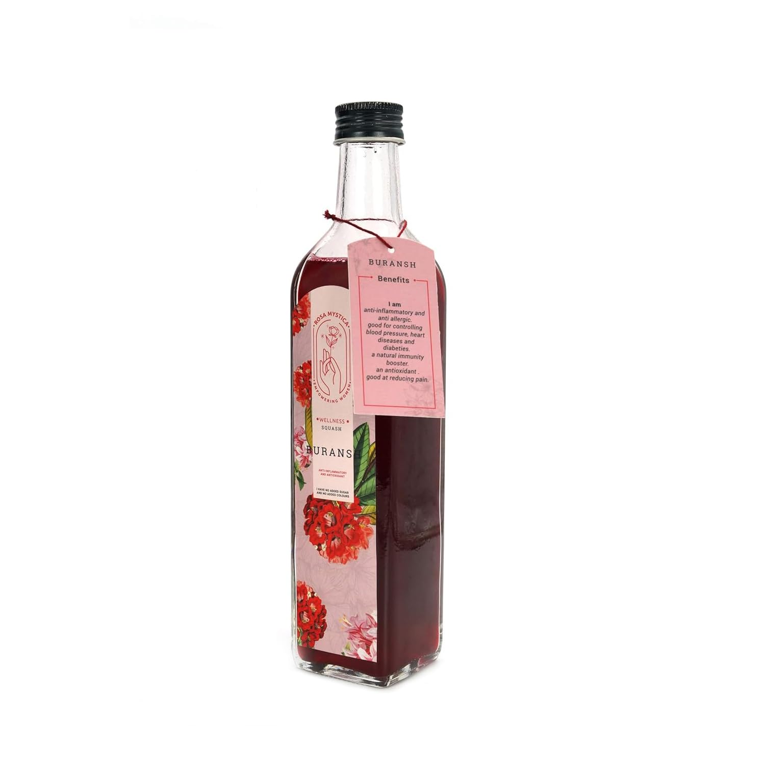ROSA MYSTICA wellness Premium Buransh (Rhododendron) Squash and Juice No Added Sugar & Colors - 500 ml (Pet Bottle)