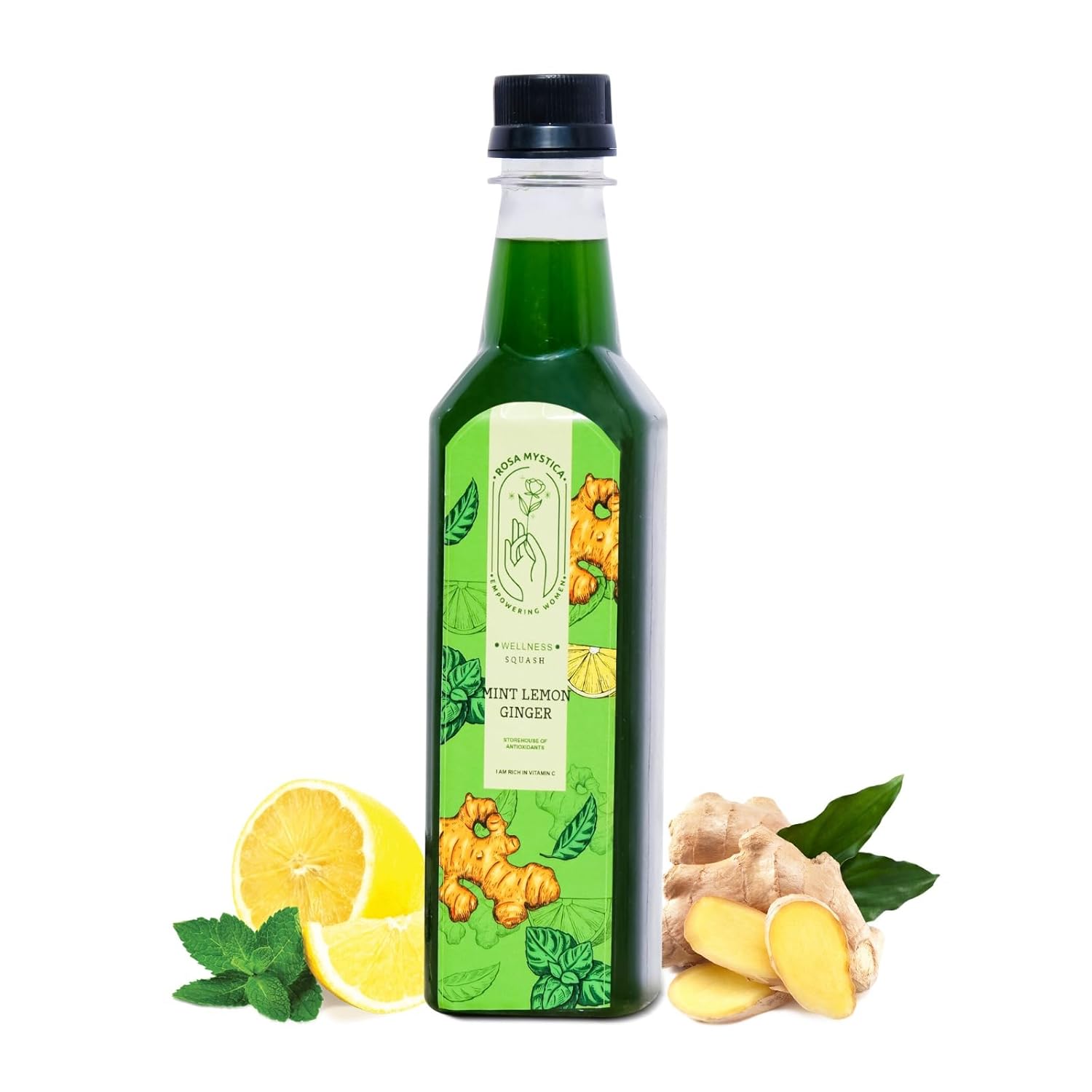 Rosa Mystica Lemon Ginger Mint Squash – Refreshing Summer/Winter Drink