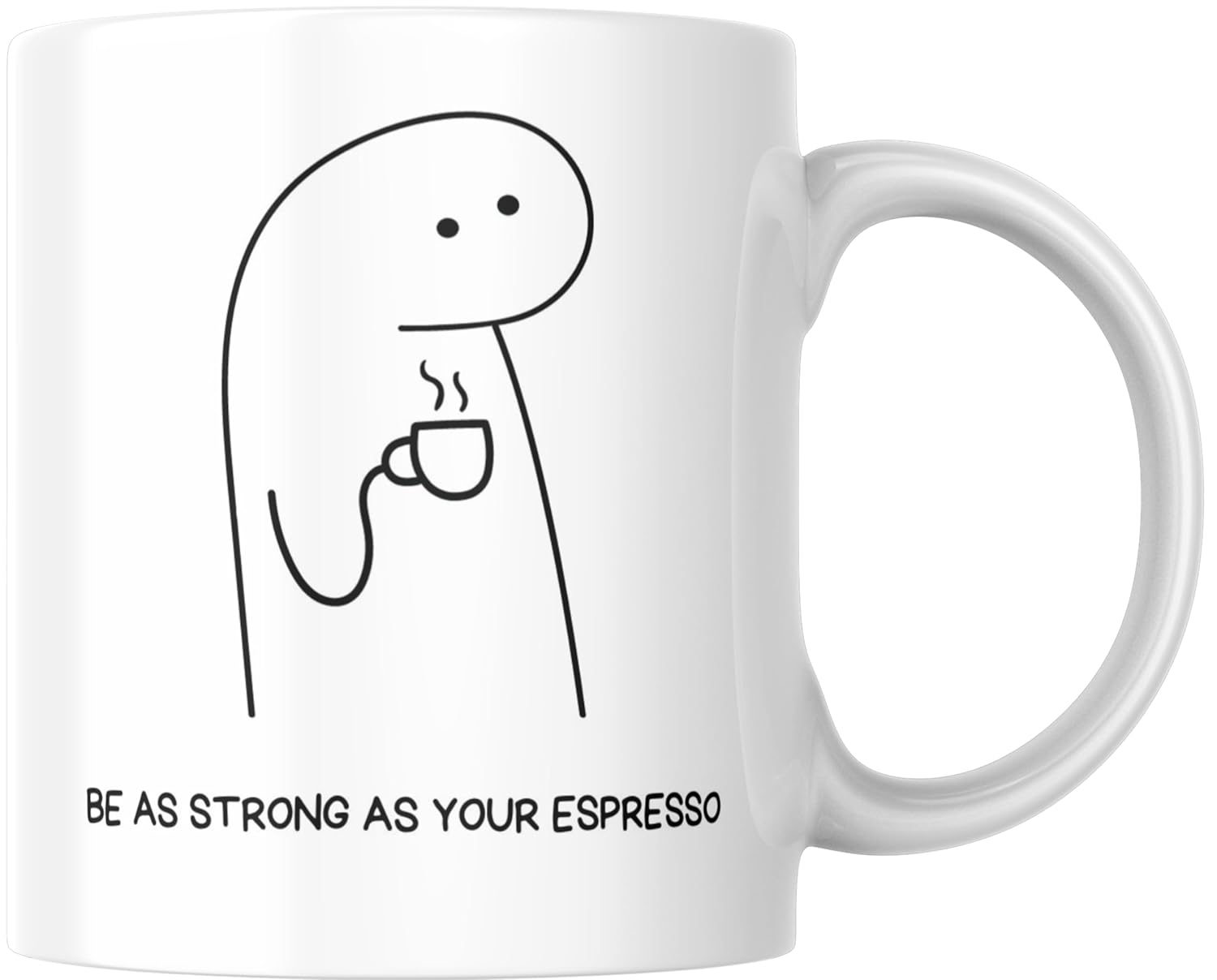 Rosa Mystica Quoted Coffee Mug (Be Strong As Espresso) White Ceramic Coffee Mug Gift for Friendship Day, Valentine’s Day, Birthday – 300 ml