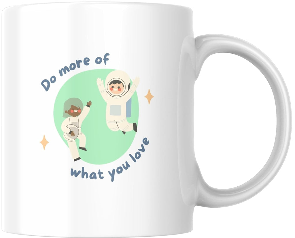 Rosa Mystica Glossy Printed Coffee Mug/Cup for Tea Coffee Lovers in Cute Rocket in Space Print Ceramic Mug 300 ml - White Brand: Rosa Mystica