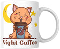 Rosa Mystica Designer Printed Coffee Mug/Cup for Coffee/Tea Lovers (Night Coffee Design Print) Ceramic Mug 300 ml - White
