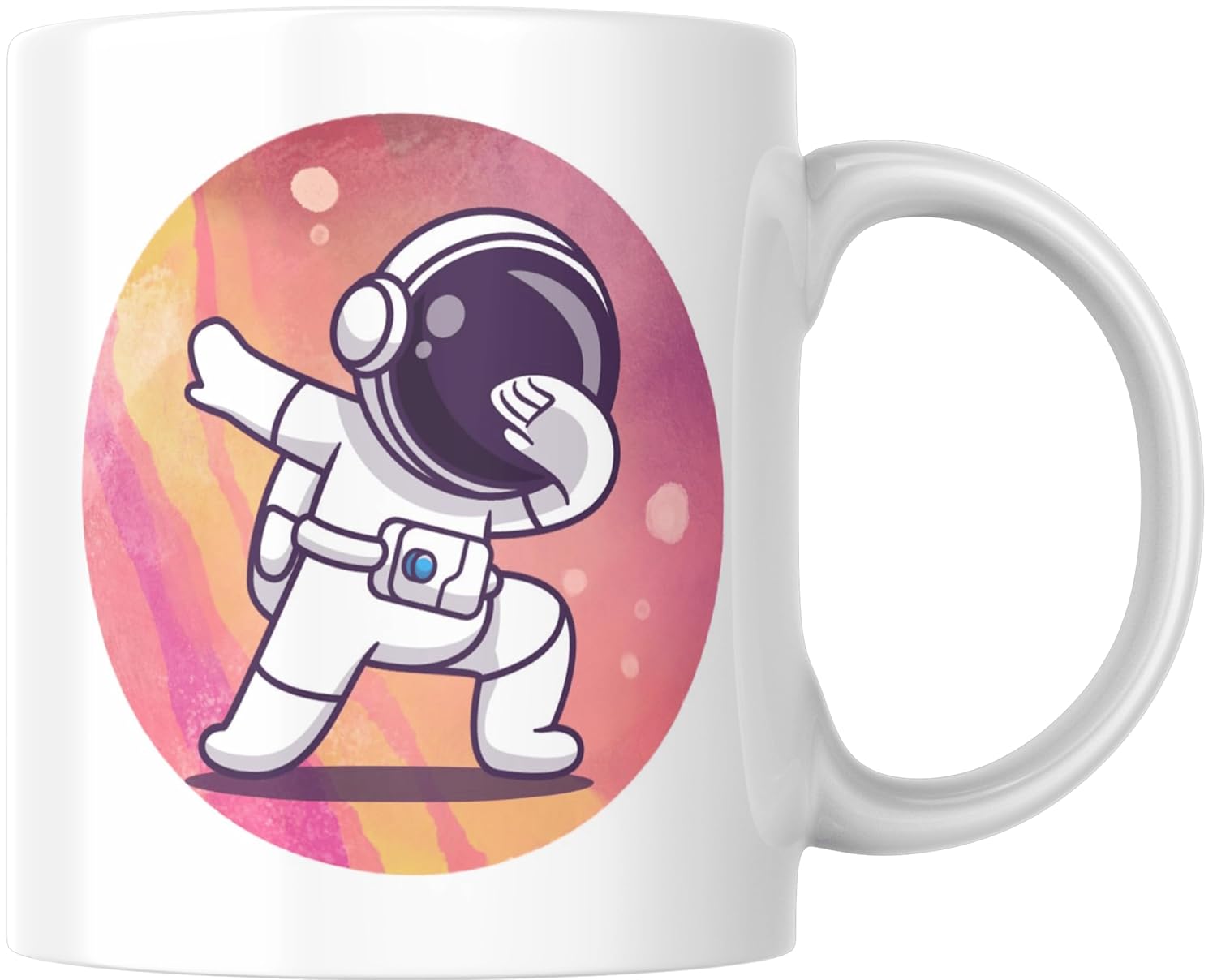 Rosa Mystica Glossy Printed Coffee Mug/Cup for Tea Coffee Lovers in Cute Rocket in Space Print Ceramic Mug 300 ml - White Brand: Rosa Mystica