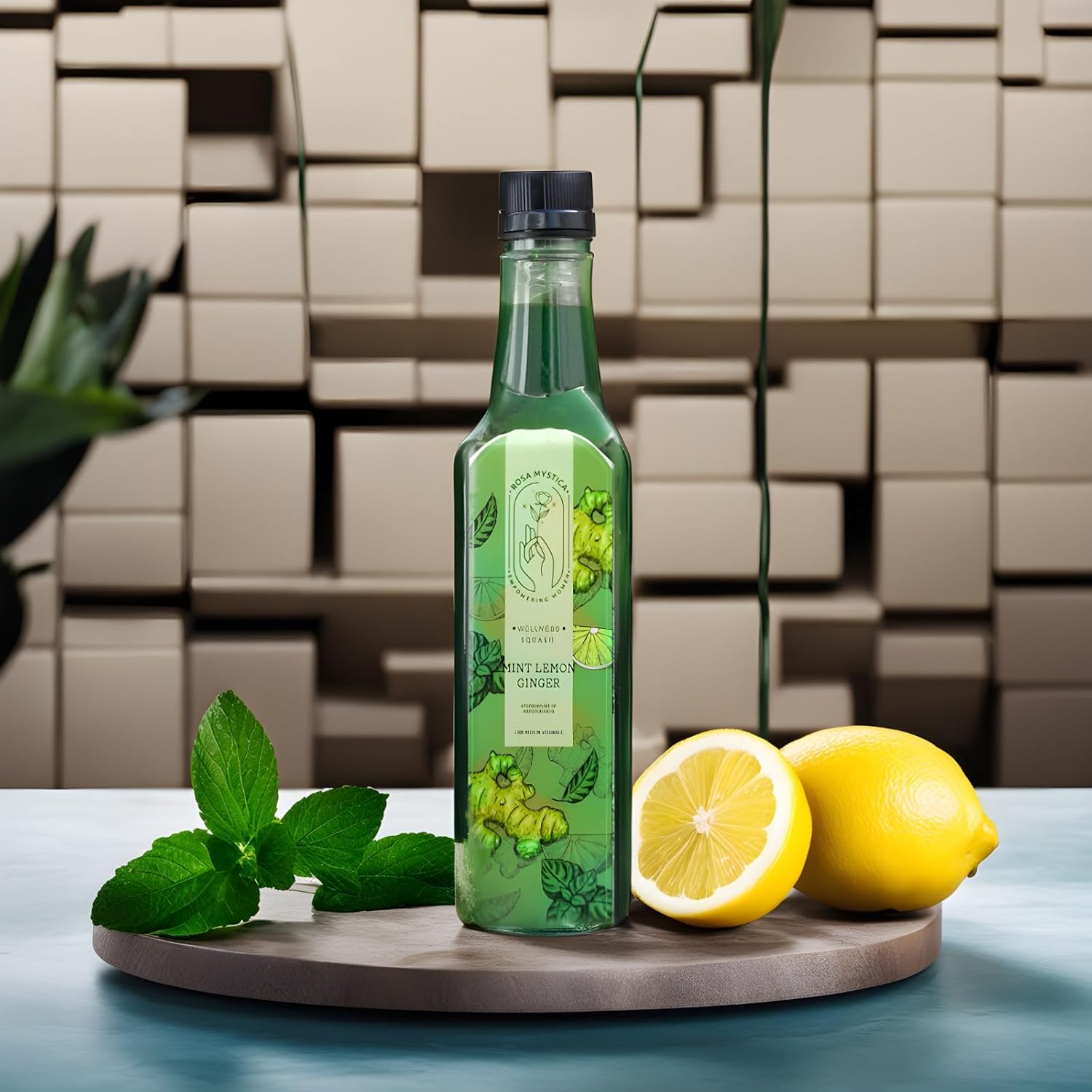 Rosa Mystica Lemon Ginger Mint Squash – Refreshing Summer/Winter Drink