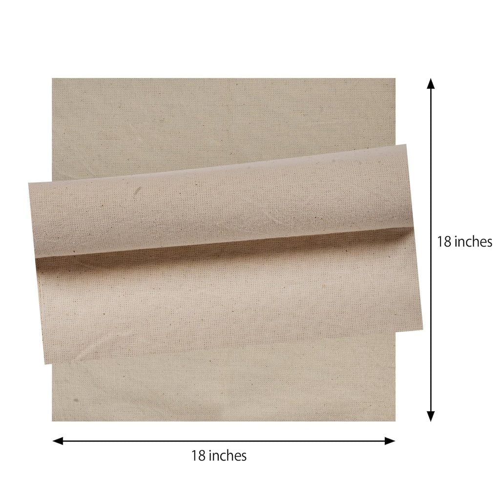 Rosa Mystica Cloth Napkins 18x18 Inches, 85% Cotton 15% Linen Dinner Napkins with Hemmed Edges, Washable Napkins Ideal for Parties, Weddings and Dinners (Natural, Pack of 6)