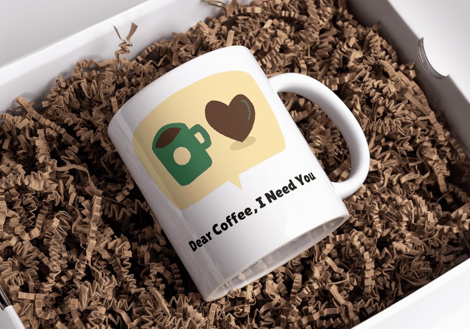 Rosa Mystica Ceramic Mug with I Need You Quote Set of 1 to Gift for Her, Best Friends, Gift for Him, White Ceramic Mugs- 300 ml