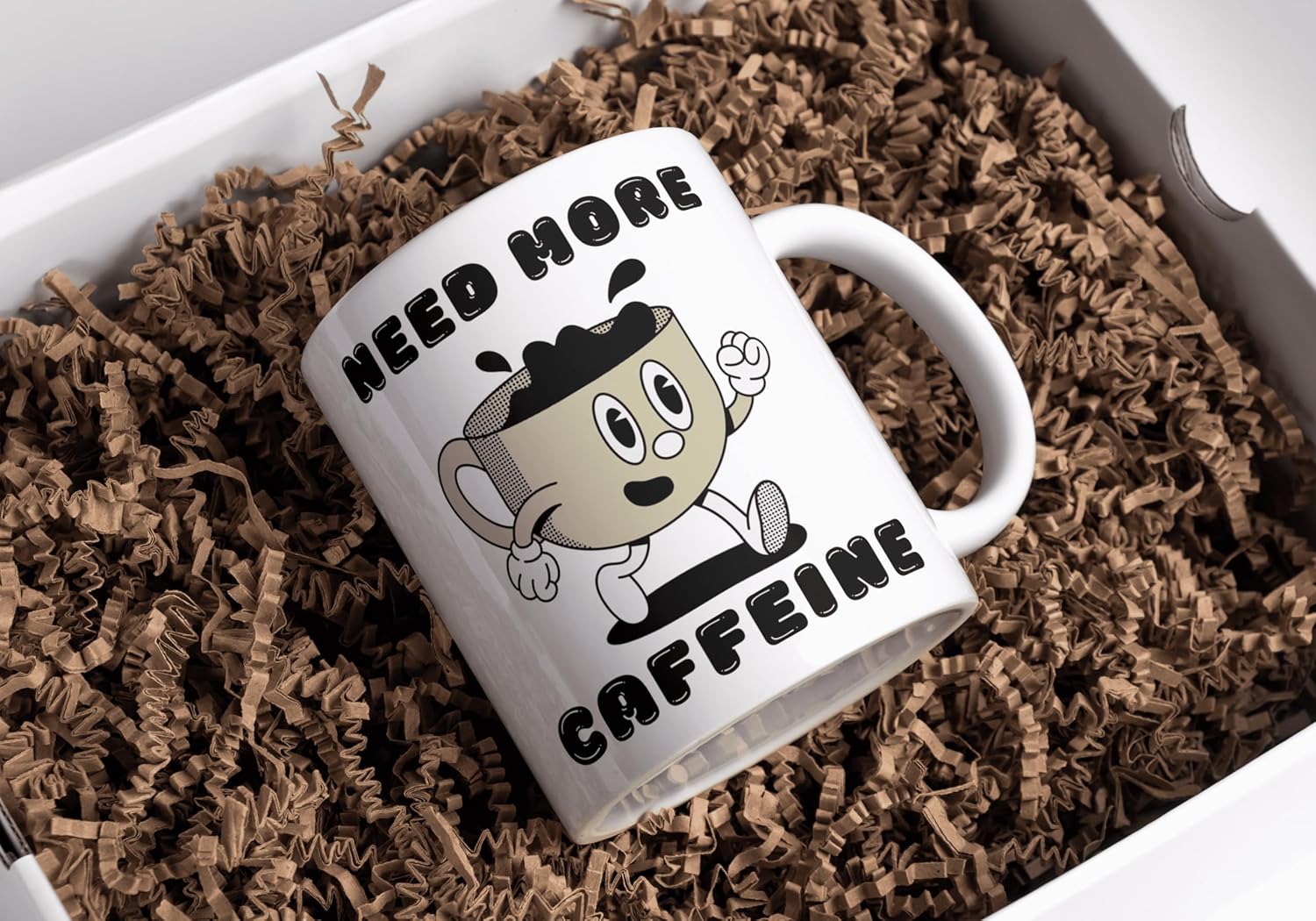 Rosa Mystica Cute Quoted Coffee Mug (Need More Caffeine) Ceramic White Tea/Coffee Mug for Gift -300 ml