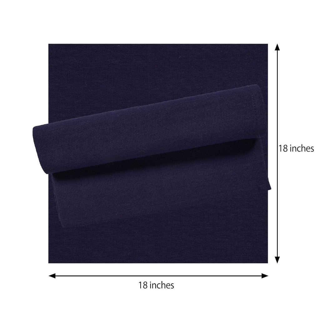 Rosa Mystica Cloth Napkins 18x18 Inches, 85% Cotton 15% Linen Dinner Napkins with Hemmed Edges, Washable Napkins Ideal for Parties, Weddings and Dinners (Carbon Black, Pack of 6)