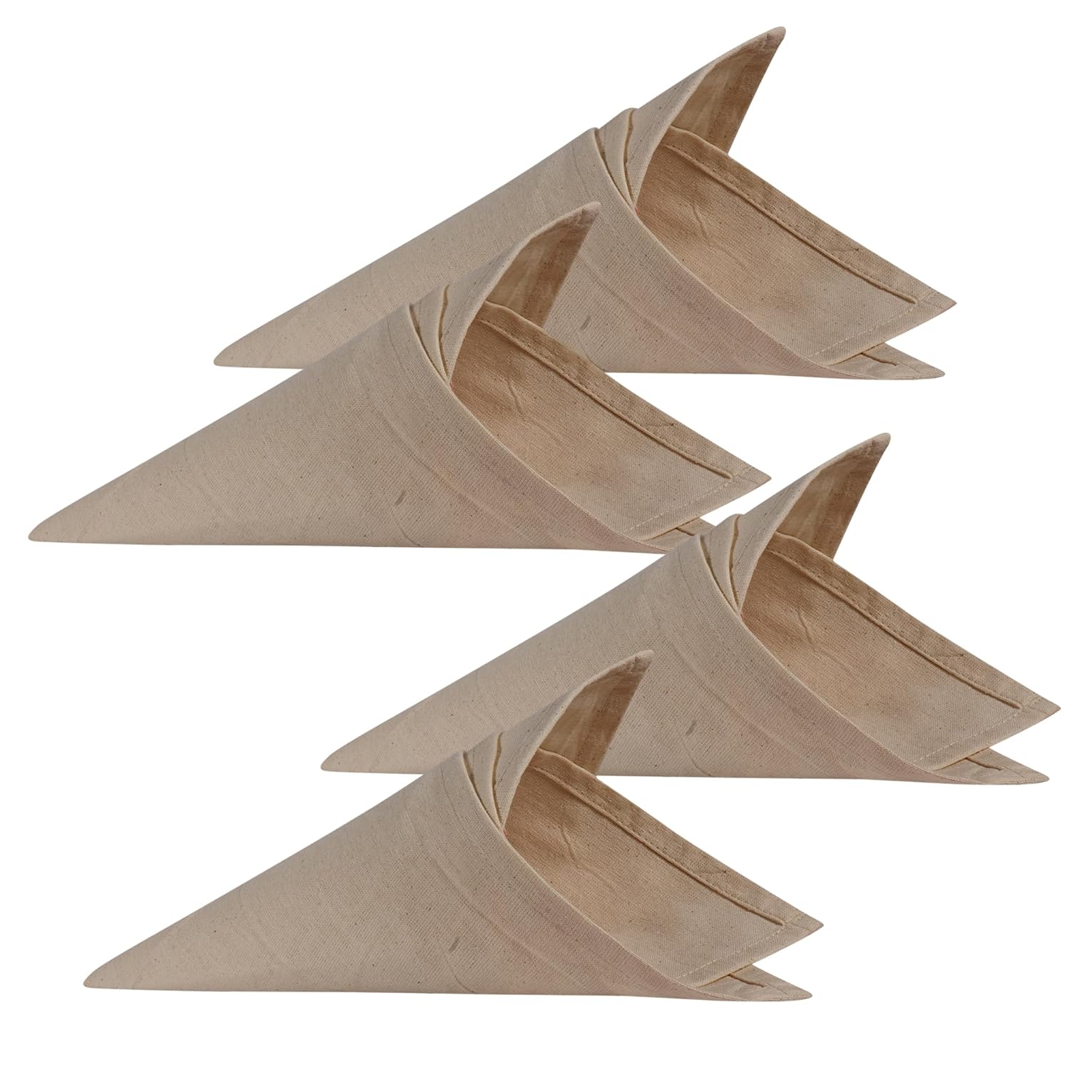 Rosa Mystica Cloth Napkins 18x18 Inches, 85% Cotton 15% Linen Dinner Napkins with Hemmed Edges, Washable Napkins Ideal for Parties, Weddings and Dinners (Natural, Pack of 6)