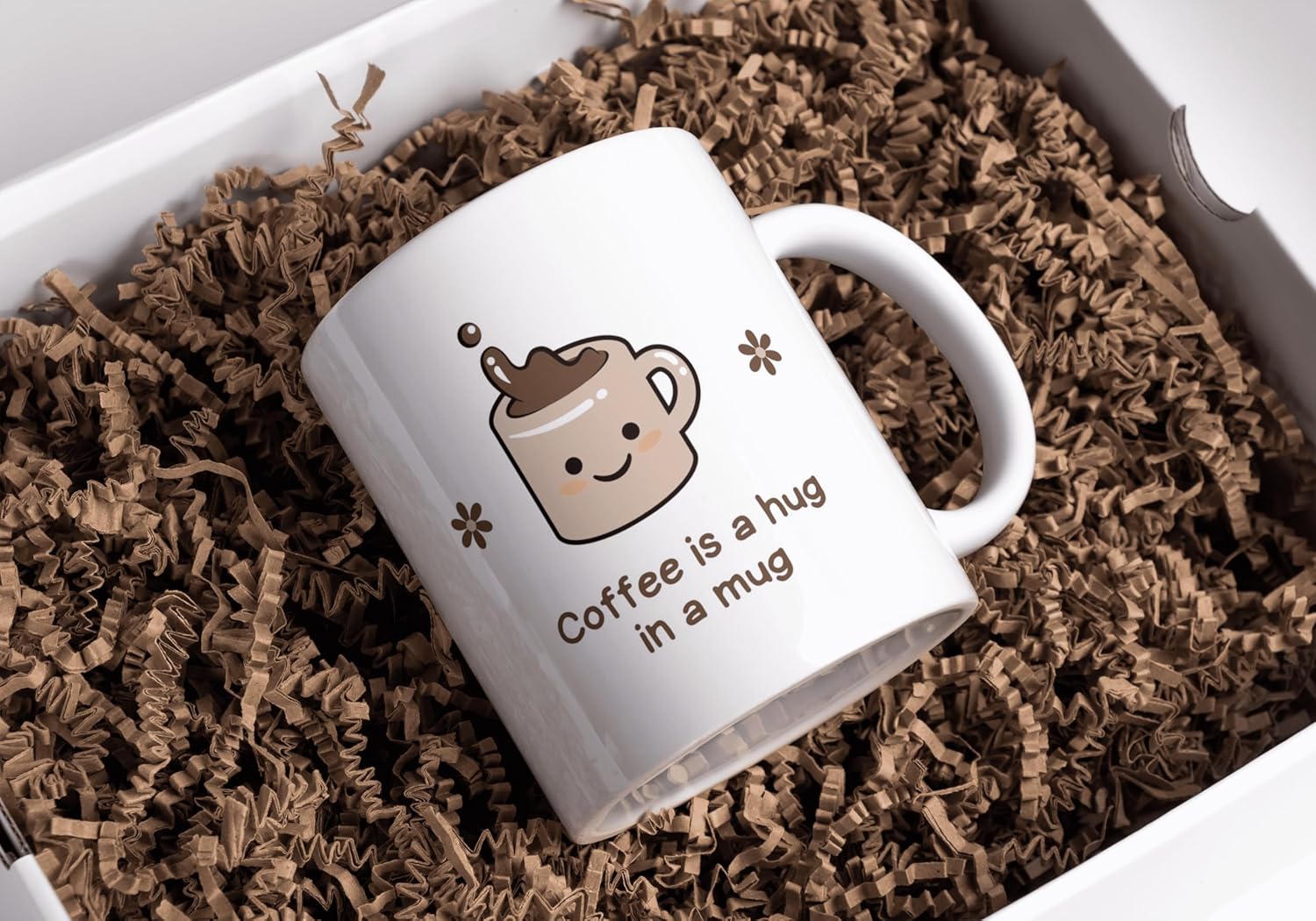 Rosa Mystica Glossy Printed Coffee Mug/Cup for Tea Coffee Lovers in Cute Coffee Print Ceramic Mug 300 ml - White