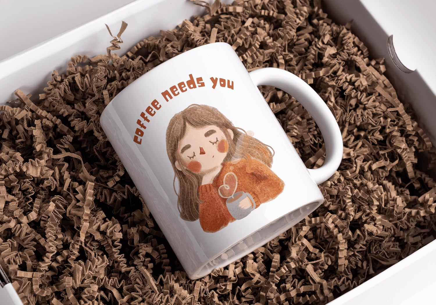 Rosa Mystica Ceramic Mug with Coffee Needs You Quote Set of 1 to Gift for Her, Best Friends, Gift for Him, White Ceramic Mugs- 300 ml