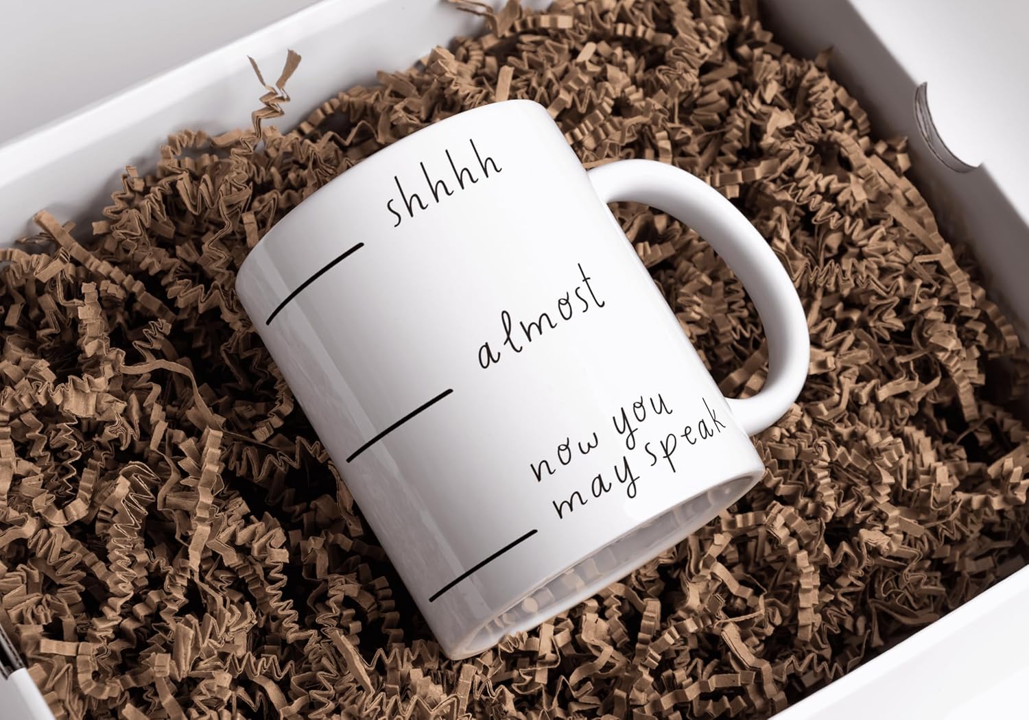 Rosa Mystica Ceramic Mug with Shhhh Quote Set of 1 to Gift for Her, Best Friends, Gift for Him, White Ceramic Mugs- 300 ml