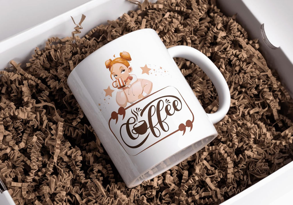 Rosa Mystica Designer Printed Coffee Mug/Cup for Daily Use Gift for Her White Ceramic Mug - 300 ml
