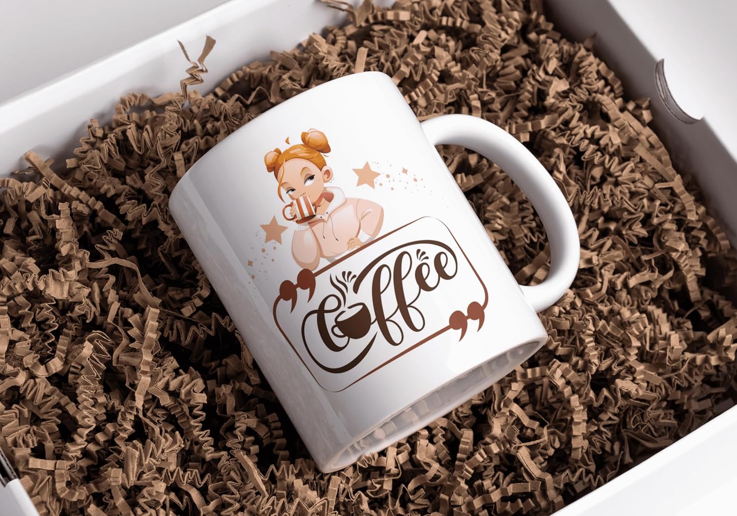 Rosa Mystica Designer Printed Coffee Mug/Cup for Daily Use Gift for Her White Ceramic Mug - 300 ml