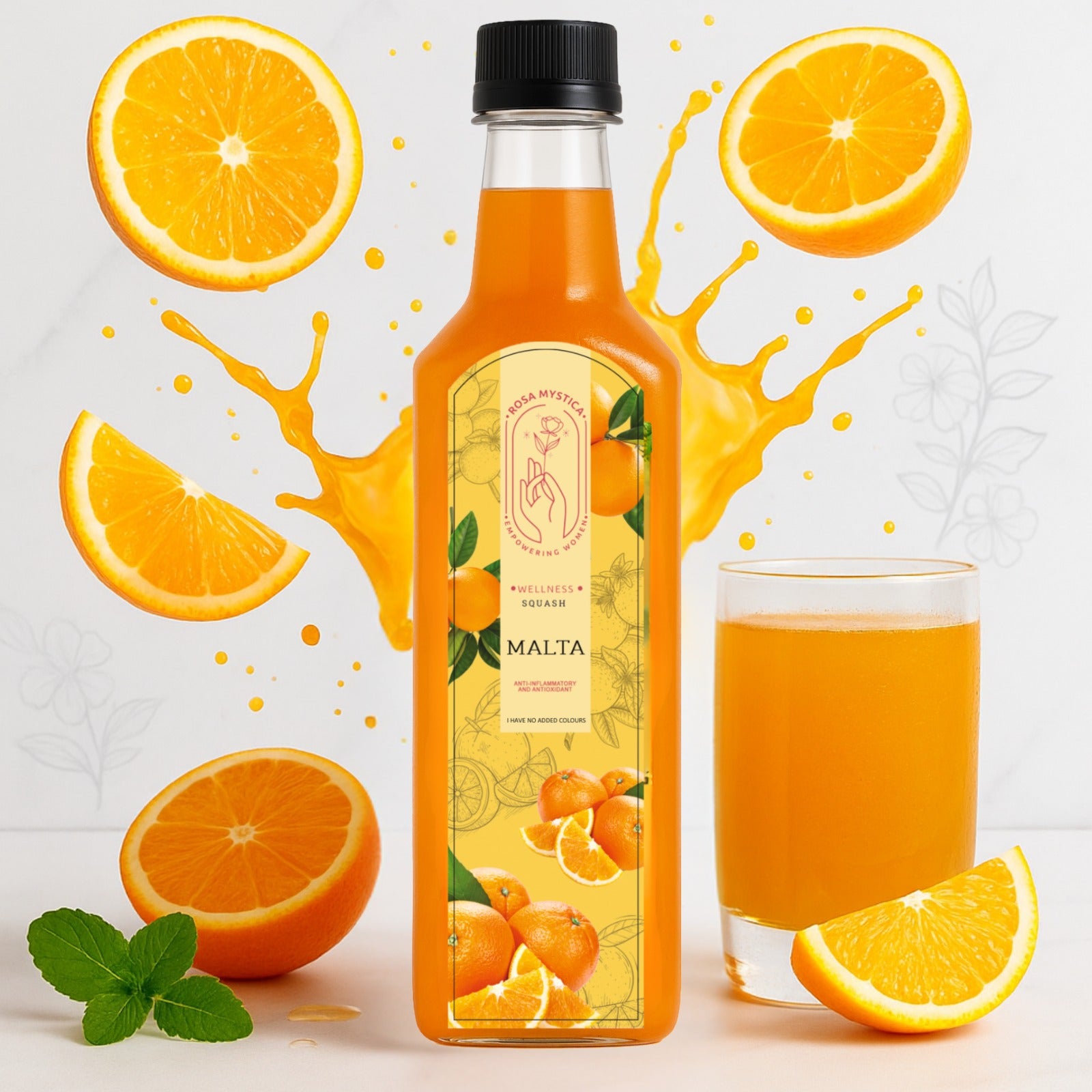Rosa Mystica Malta Squash 500 ml – Natural Fruit Drink Concentrate, No Artificial Colors, Refreshing & Healthy Juice, Beverage